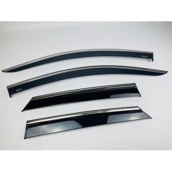 Дефлекторы окон Peugeot 3008 2009-2016 с нерж. хром полоской-1